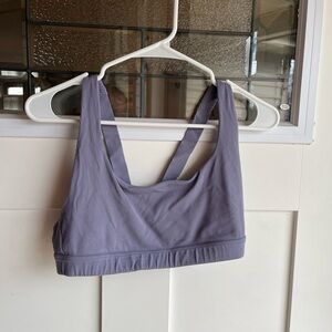 ATHLETA light purple ribbed sports bra with cut out in the back